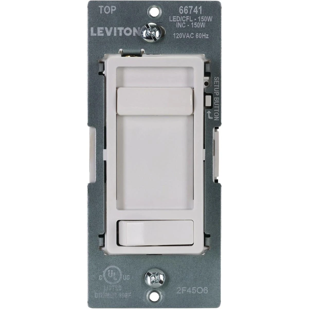 Leviton SureSlide White Slide Dimmer – LED & CFL Compatible