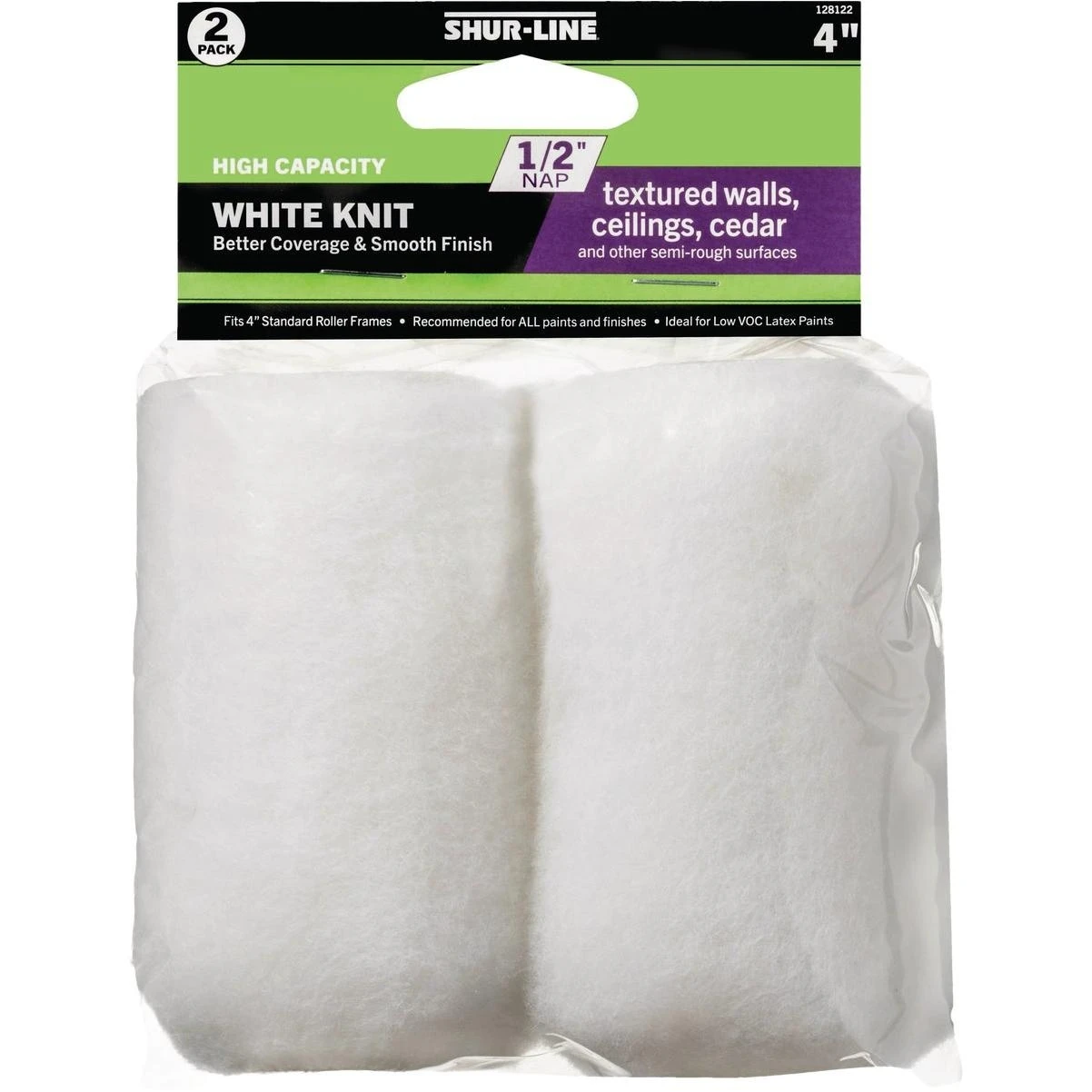 Shur-Line 4" x 1/2" Knit Fabric Paint Roller Cover – 2 Pack