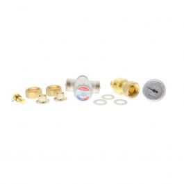 Resideo AM100-USTG-1LF 1/2" Union Mixing Valve W/Temperature Gauge 70°F-145°F