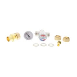 Resideo AM101-USTG-1LF Mixing Valve W/Temperature Gauge 3/4" Union Sweat 70°F-145°F