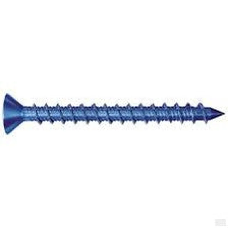 Buildex Tapcon 3/16-inch x 1-1/4-inch Blue Flat Head Concrete Screw Anchors With Drill Bit – 100 pcs
