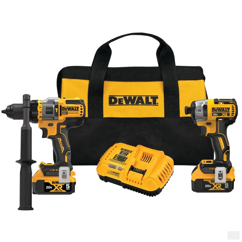 Dewalt 20V MAX Brushless Cordless 2-Tool Kit Including Hammer Drill/Driver With FLEXVOLT ADVANTAGE (DCK2100P2)