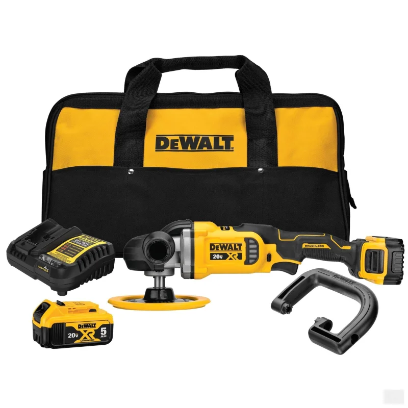 Dewalt 20V MAX* XR 7 in. Cordless Variable-Speed Rotary Polisher Kit (DCM849P2)