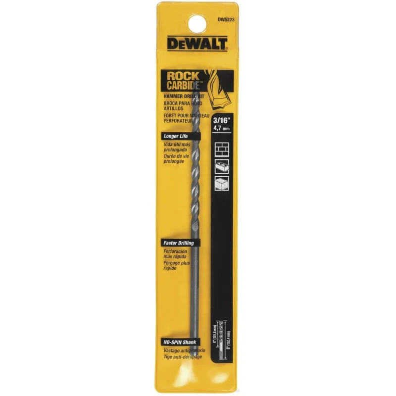 DEWALT 3/16″ x 6″ Drill Bit Premium Percussion DW5223