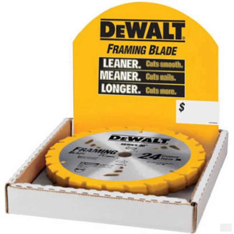 DEWALT 7-1/4-Inch 24T Framing Carbide Thin Kerf Circular Saw Blade DW3578B10