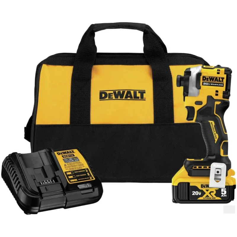 DEWALT ATOMIC 20V MAX* 1/4 in. Brushless Cordless 3-Speed Impact Driver Kit DCF850P1