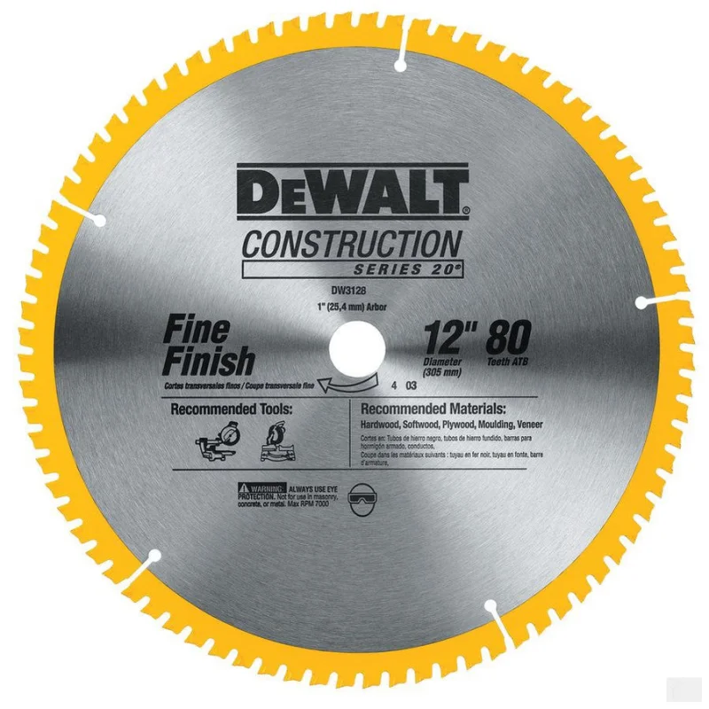 DEWALT Construction 12-in 80-Tooth Carbide Saw Blade DW3128
