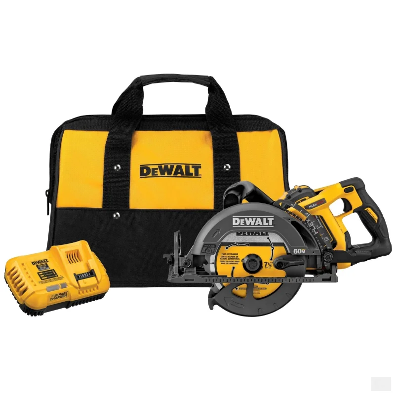 Dewalt FLEXVOLT 60V MAX* 7-1/4 in. Cordless Worm Drive Style Saw 9.0AH Battery Kit [DCS577X1]
