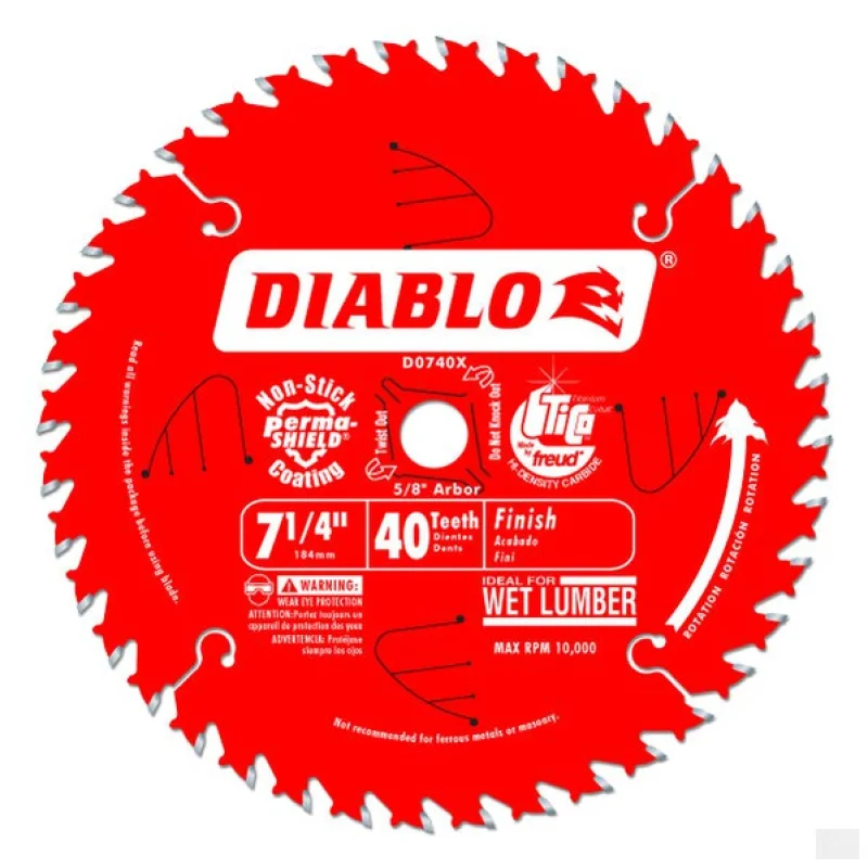 Diablo – 7-1/4 IN. X 40 TOOTH FINISH SAW BLADE D0740A
