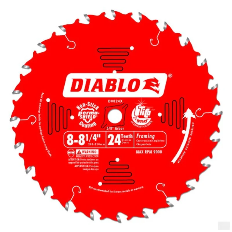 Diablo – 8 TO 8-1/4 IN. X 24 TOOTH FRAMING SAW BLADE