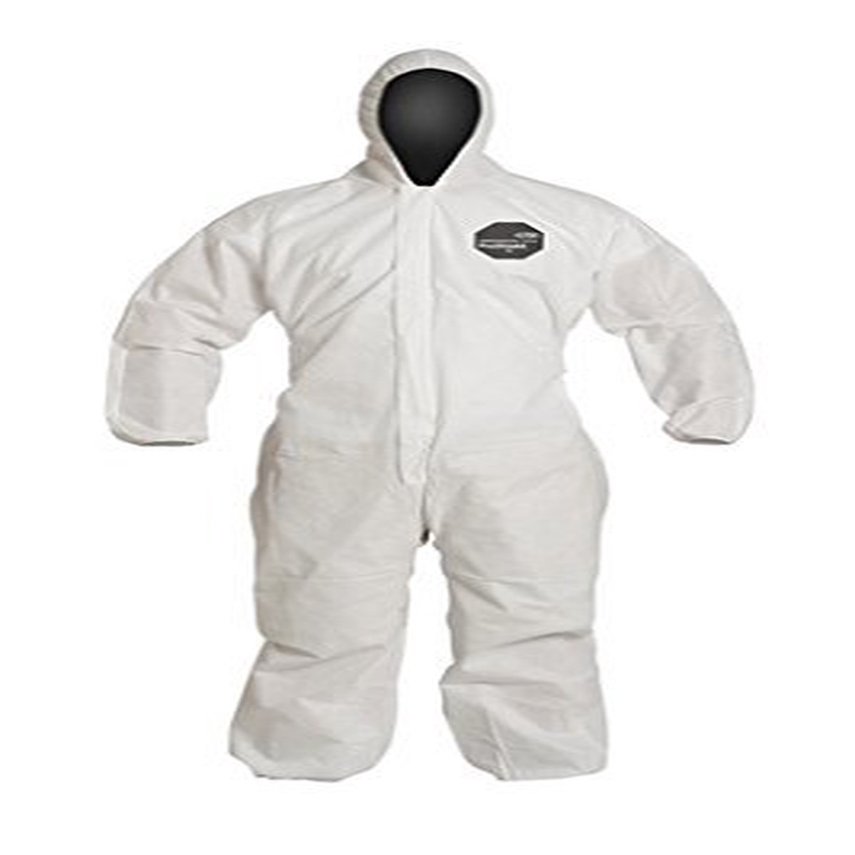DuPont 2X White 12 mil ProShield(R) Basic Chemical Protection Coveralls With Serged Seams, Front Zipper Closure, Attached Hood And Elastic Waist, Wrists And Ankles. Sold