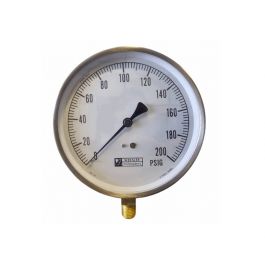 Weksler EA14E Pressure Gauge 4-1/2" Dial 0-200 PSI 1/4" NPT Lower Mount