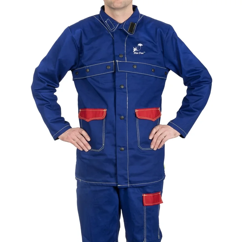 Fire Fox blue flame retardant cotton welding jacket