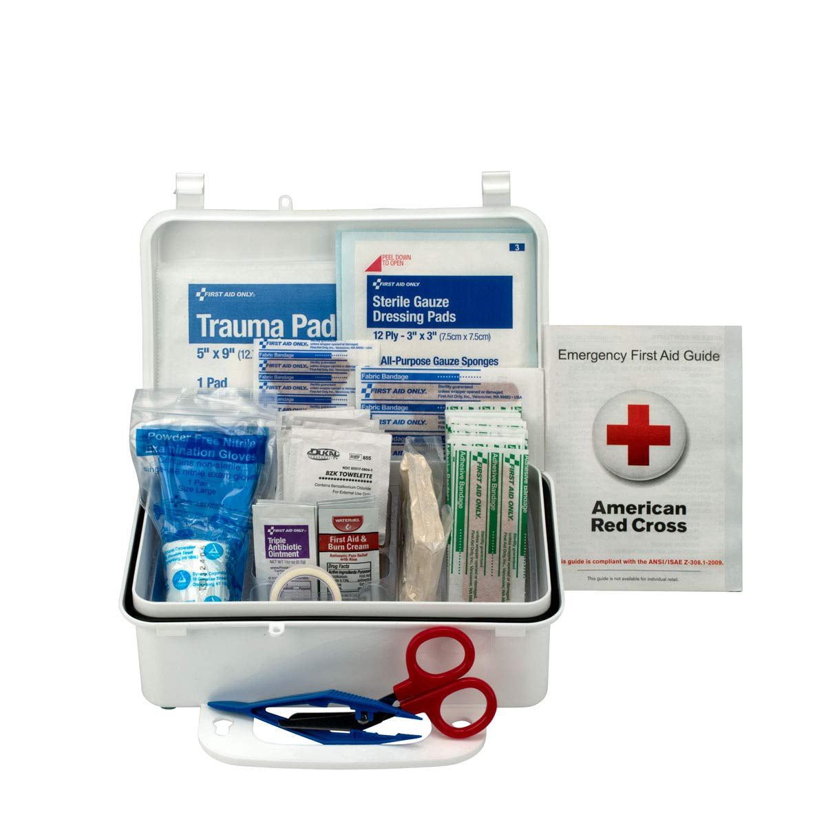 First Aid Only 10 Person ANSI First Aid Kit, Weatherproof Plastic Case, Wall Mount