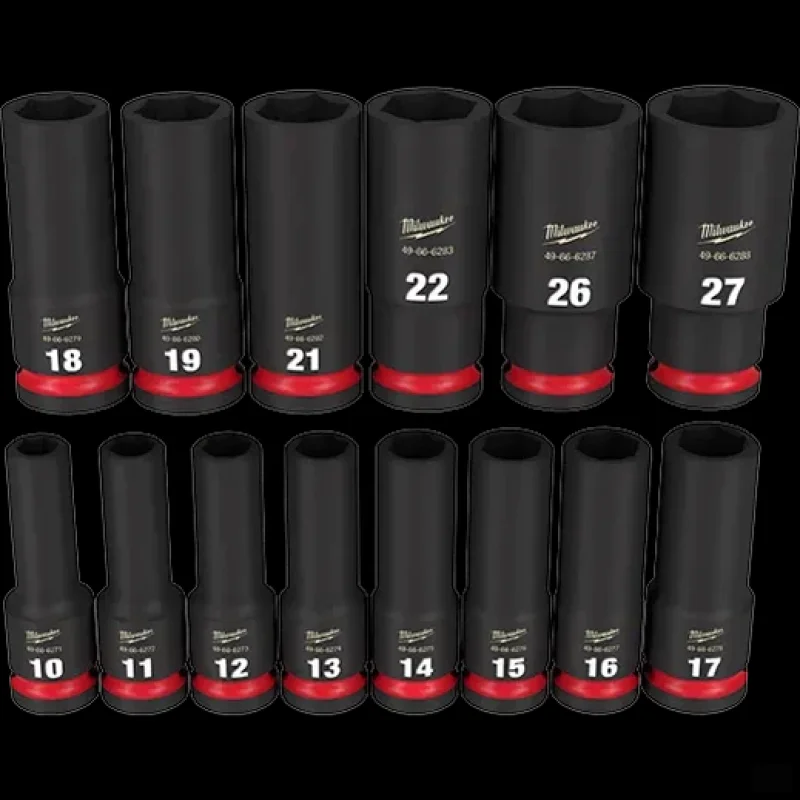 Milwaukee 14PC SHOCKWAVE Impact Duty 1/2″ Drive Metric Deep 6 Point Socket Set 49-66-7014