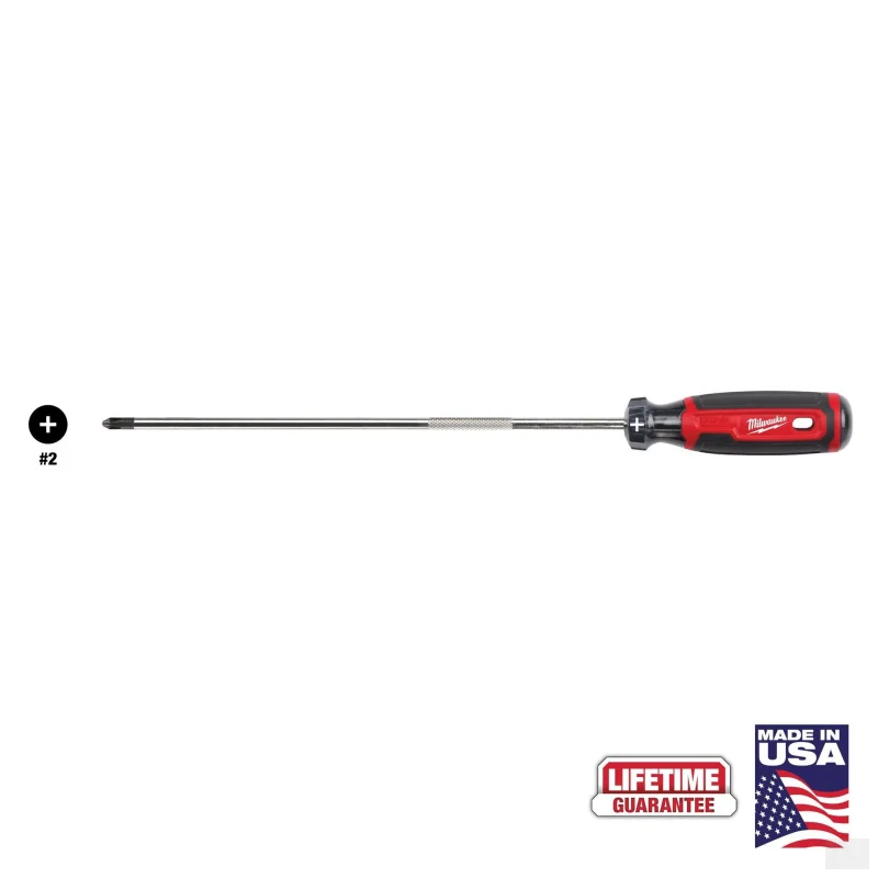 Milwaukee #2 Phillips 10″ Cushion Grip Screwdriver (MT204)