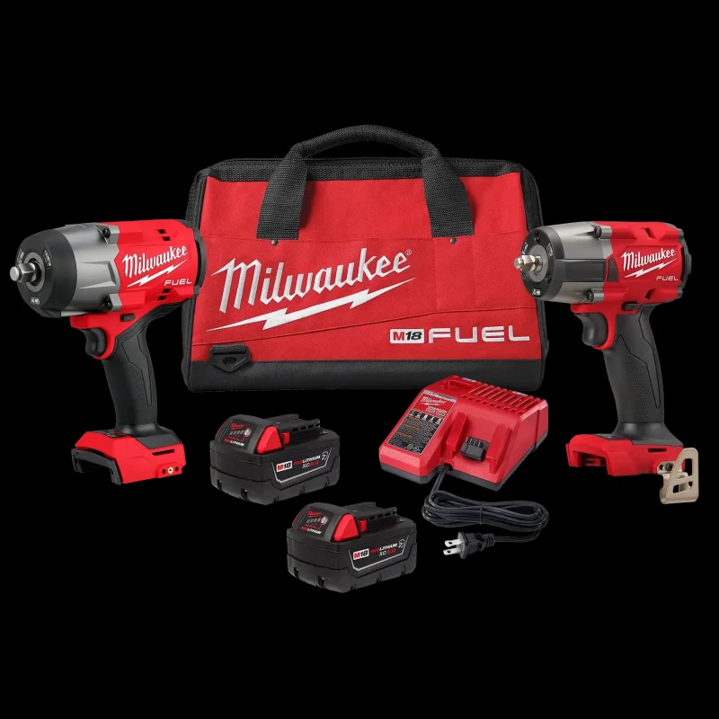 Milwaukee 3010-22 M18 FUEL 1/2″ HTIW & 3/8″ MTIW Automotive Combo Kit