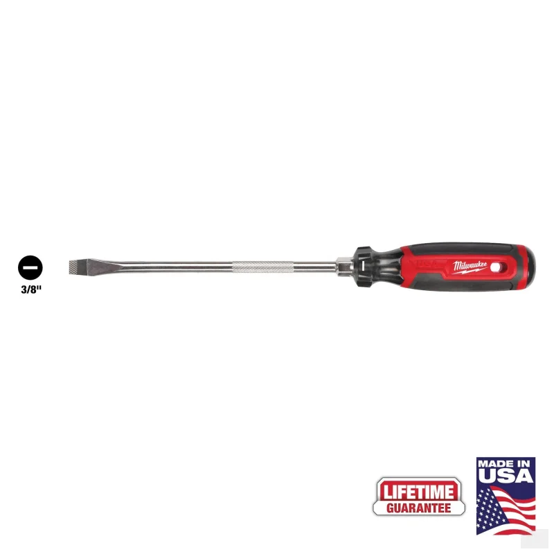 Milwaukee 8in CUSHION GRIP SCREWDRIVER – 3/8in SLOTTED (MT209)