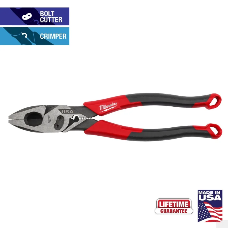 Milwaukee 9″ Lineman’s Comfort Grip Pliers w/ Crimper and Bolt Cutter MT550C