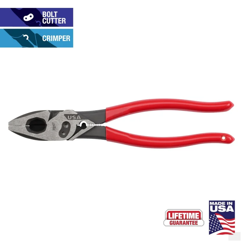 Milwaukee 9″ Lineman’s Dipped Grip Pliers w/ Crimper & Bolt Cutter (MT500C)