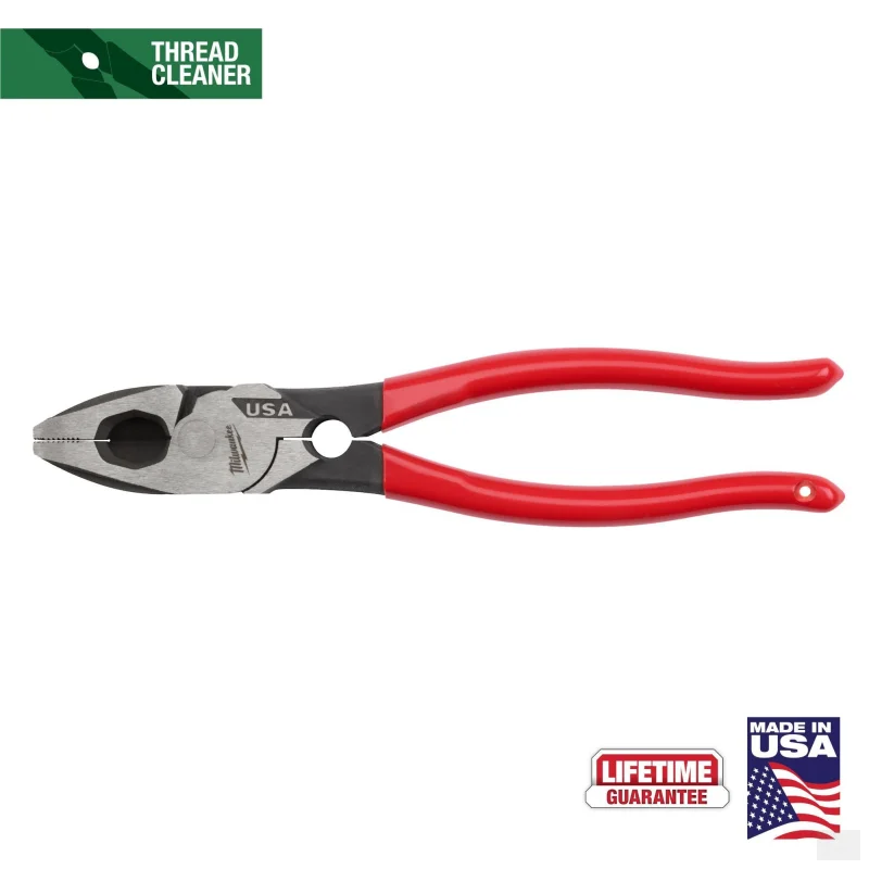 Milwaukee 9″ Lineman’s Dipped Grip Pliers w/ Thread Cleaner (MT500T)