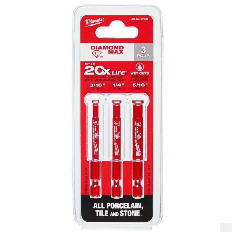 Milwaukee Diamond Max Hole Saw Bit Set – 3PC (49-56-0500)