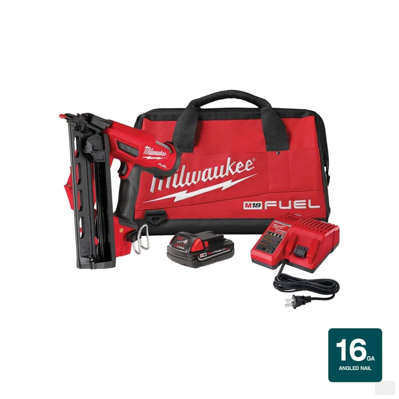 Milwaukee Gen2 M18 FUEL 16G Angled Finish Nailer CP2.0 Kit (2841-21CT)