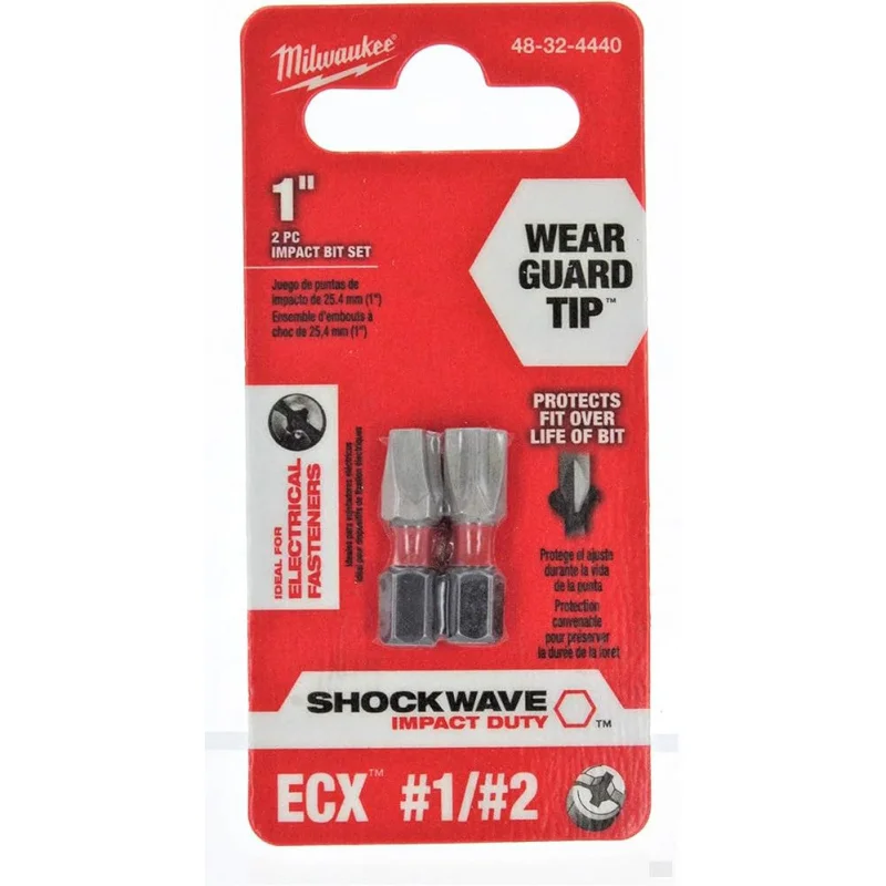 Milwaukee INSERT BIT SET,1/4IN SHANK,1IN BIT L,PK2