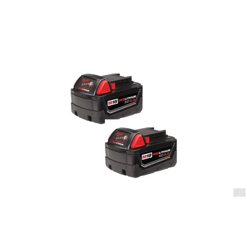 Milwaukee Tool M18 18V Lithium-Ion Extended Capacity (XC) 4.0 Ah REDLITHIUM Battery Pack (2-Pack) 48-11-1842C