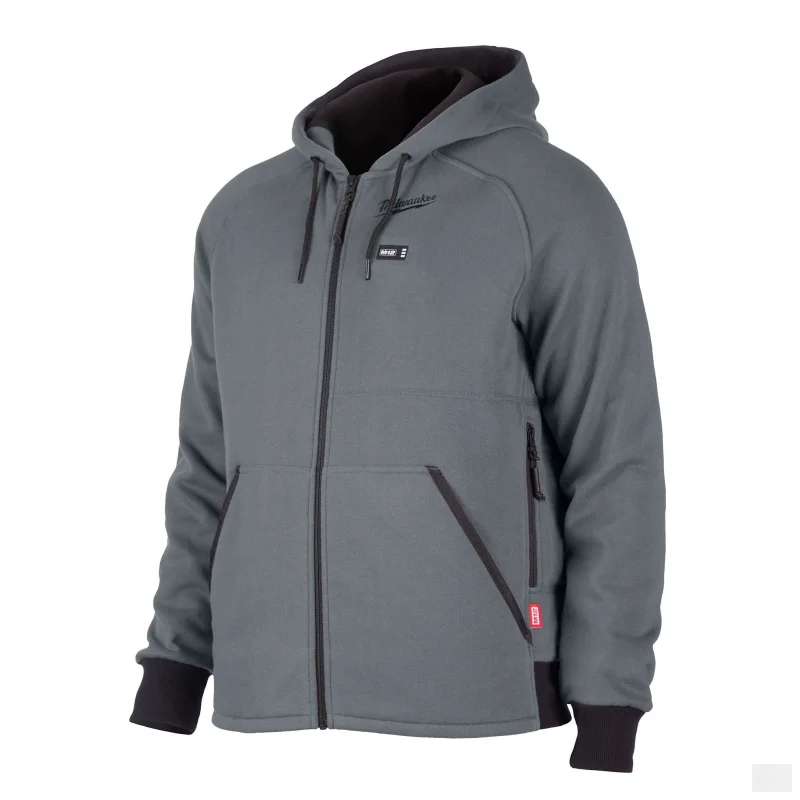 Milwaukee Tool Men’s M12 12-Volt Lithium-Ion Cordless Grey Heated Jacket Hoodie Kit w/ (1) 2.0 Ah Battery (306G-21)