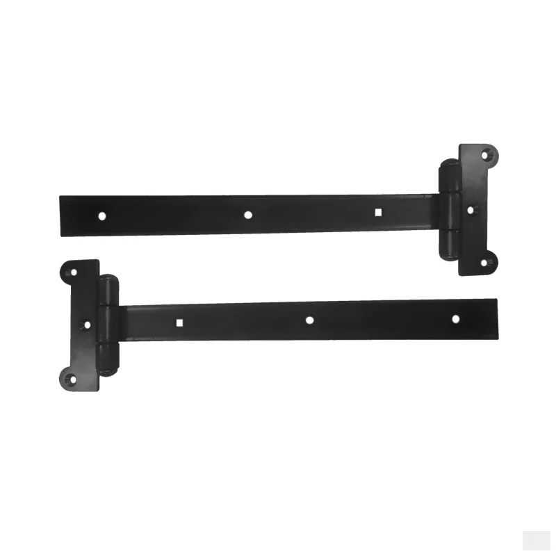 Nuvo Iron 12 Strap Hinges (2 pcs) | Black Galvanized Steel