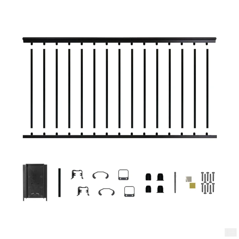 Nuvo Iron 8′ Aluminum Deck Railing Kit (Black) [BLSARK836D]