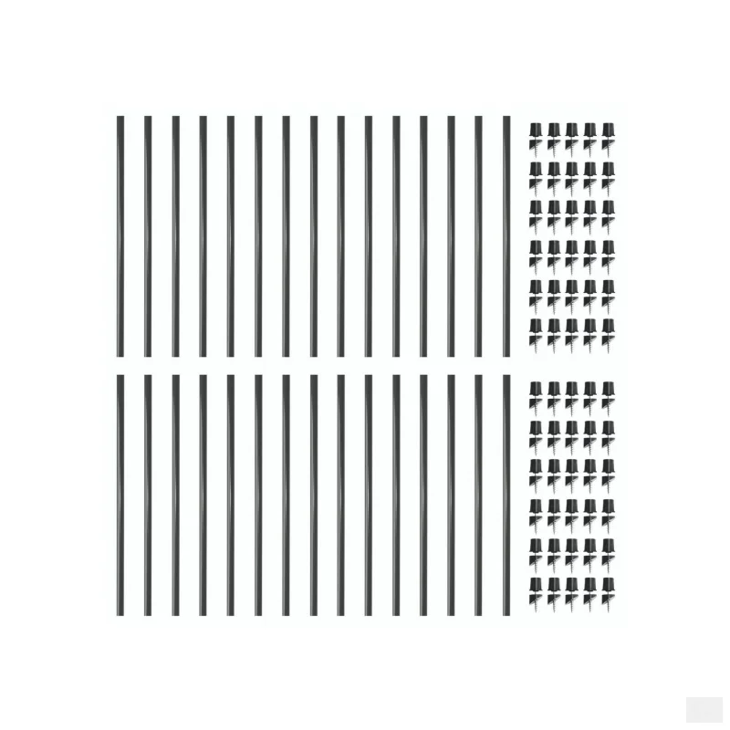 Nuvo Iron Contractor Value Pack26 Round Balusters (30 pcs) with Connectors for Deck & Stair Railings {CR-26}