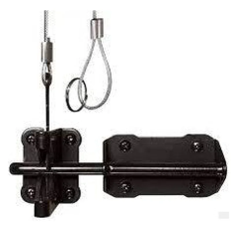Nuvo Iron Heavy Duty Latch and Catch with Cable & Ring | Black Galvanized Steel