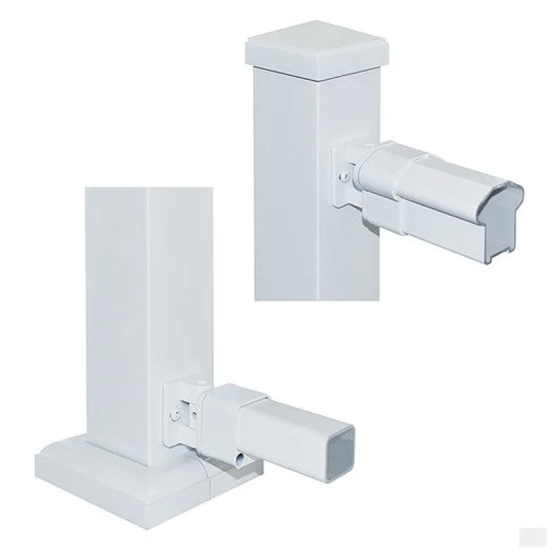 Nuvo Iron Rail End Stairs Bracket (White) [WHTBRSB]