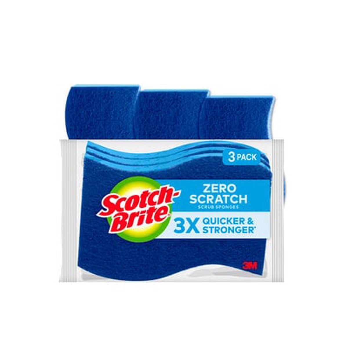 Scotch-Brite Non-Scratch Scrub Sponge, Blue, 3/Pack