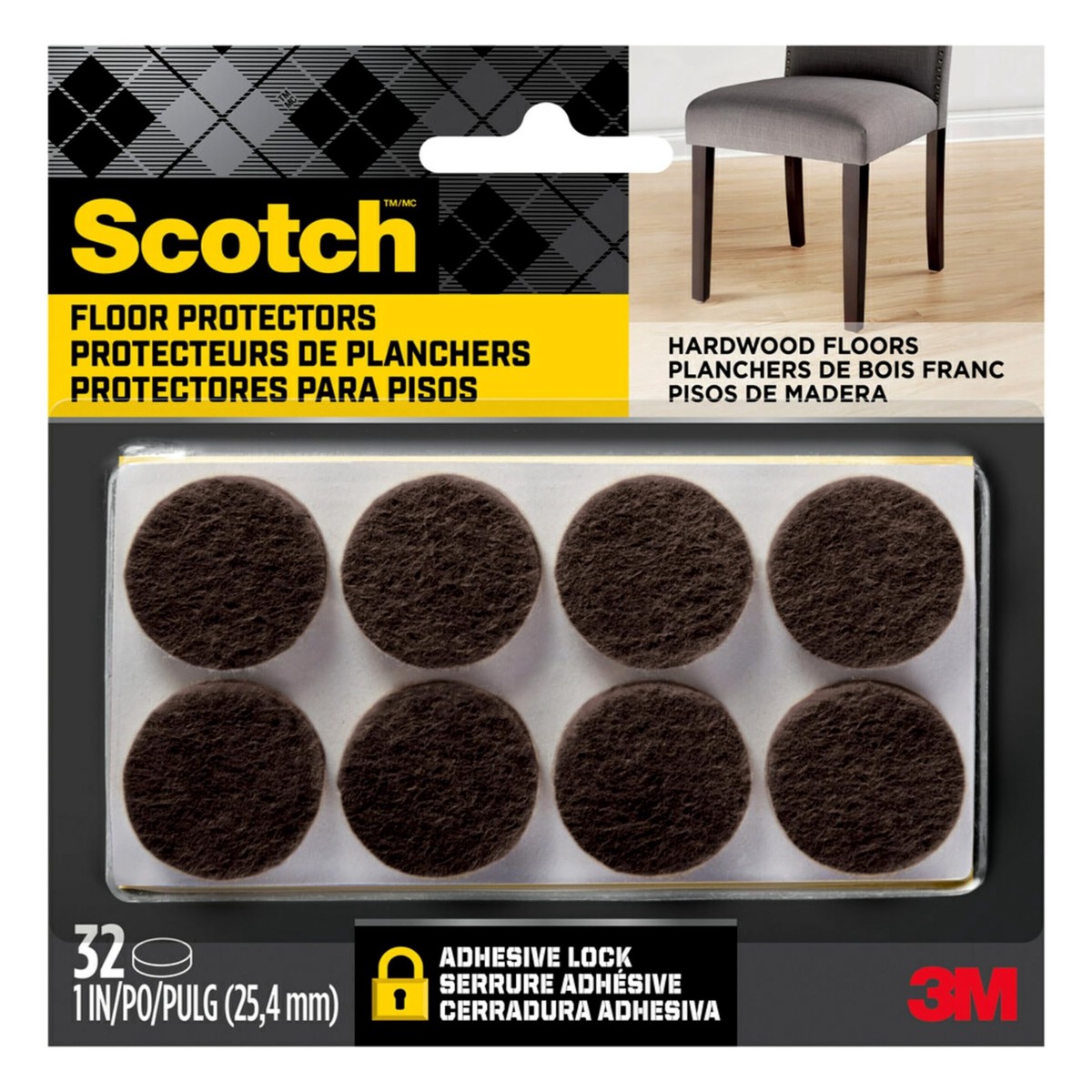 Scotch Felt Pads 32 PCS Brown
