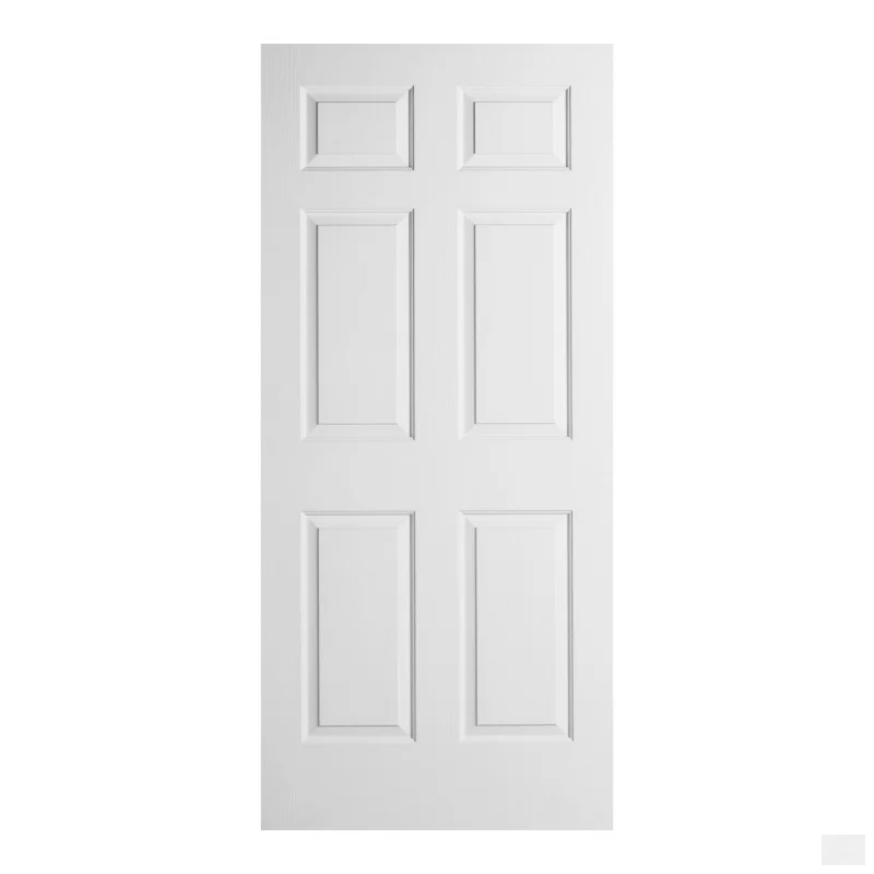 Select Primed 6 Panel Hollow Core Textured Interior Door (Slab Only)