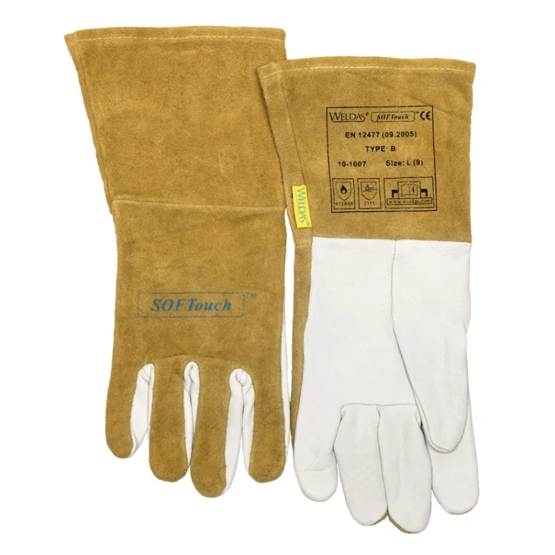 SOFTouch welding glove made of grain goatskin palm and split cowhide back and cuff