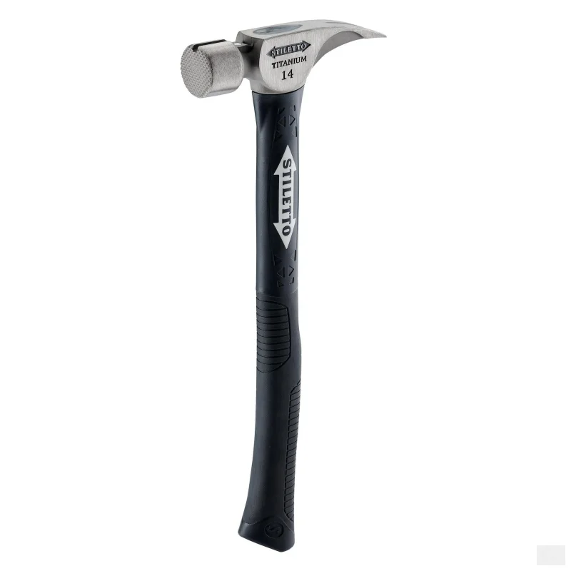 Stiletto 14 oz Titanium Milled Face Hammer with 18 in. Hybrid Fiberglass Handle (TI14MC-F)