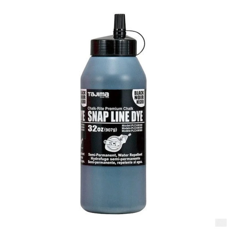 Tajima PLC3-BK900 Chalk-Rite Chalk Semi-Permanent Snap-Line Black 32oz