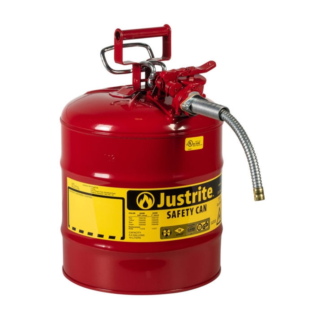 Type II AccuFlow Safety Can, 5 Gal, Red, Hose