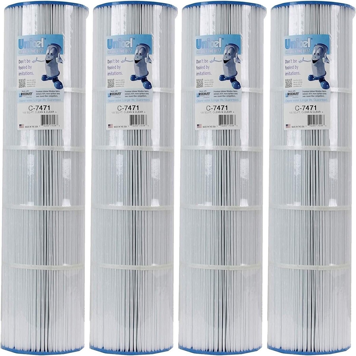 Unicel C7471 Clean & Clear Swimming Pool Replacement Filter Cartridge (4 Pack)