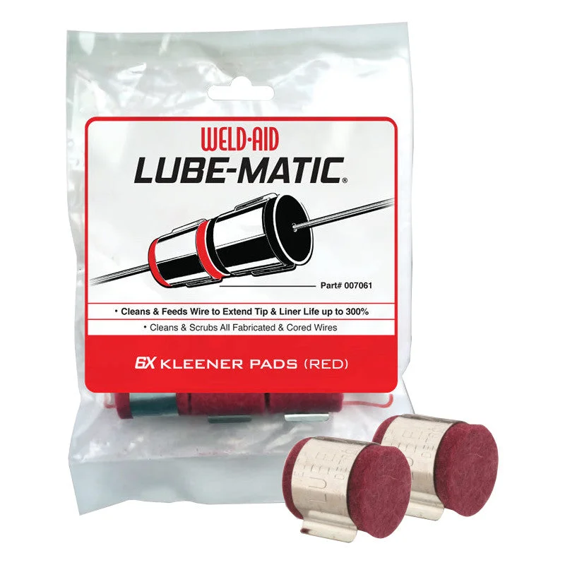 Weld Aid Lube-Matic Red Kleener Pads (Pack of 6)
