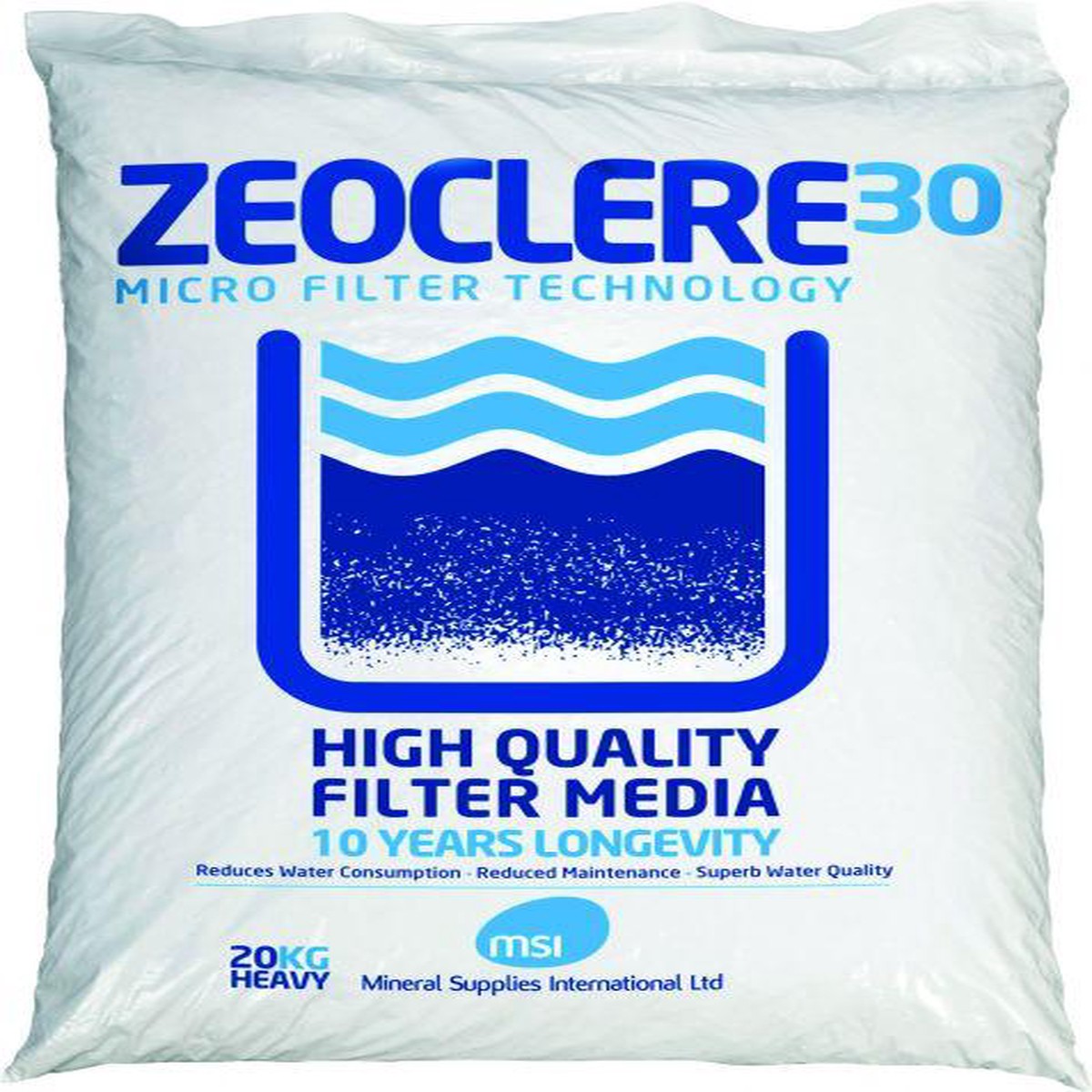 Zeoclere 30 filter media -per 20kg. ZC30. Free UK Delivery